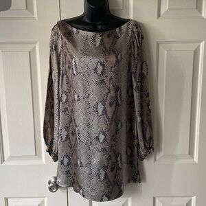 ZARA Woman Snake Skin Print silky Tunic Top Sz S